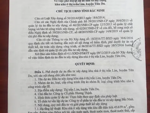 Bắc Ninh: Nỗi khổ của doanh nghiệp khi thực hiện dự án Khu nhà ở thị trấn Lim